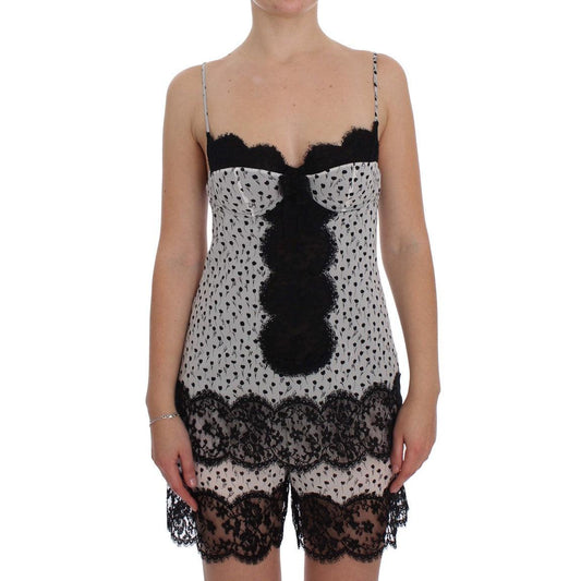 Dolce & Gabbana Black Silk Lace Babydoll Lingerie Top