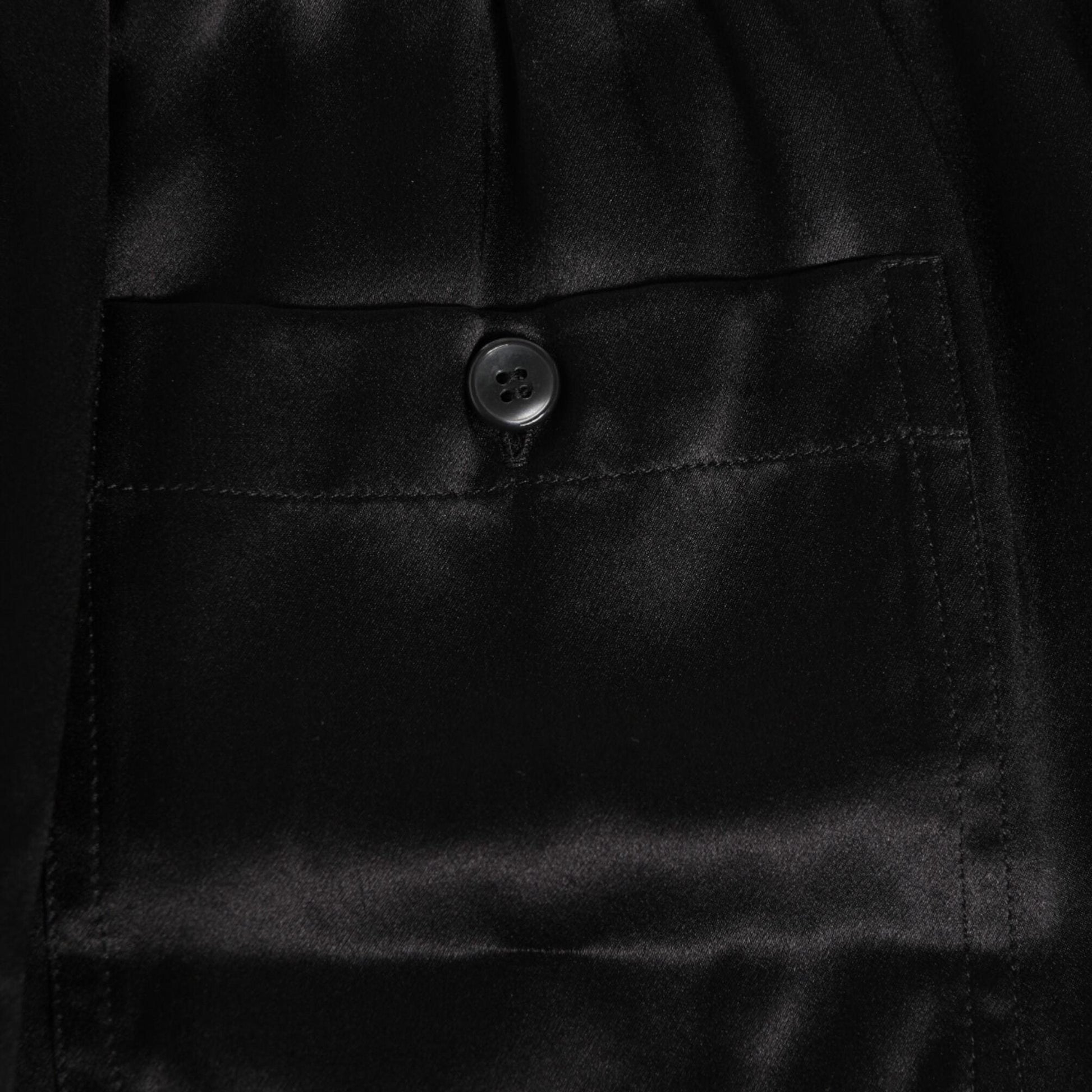 Dolce & Gabbana Black Silk Satin Elastic Men Boxer Short Swimwear