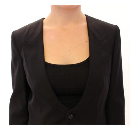 Dolce & Gabbana Black Silk Scarf Back Blazer Jacket
