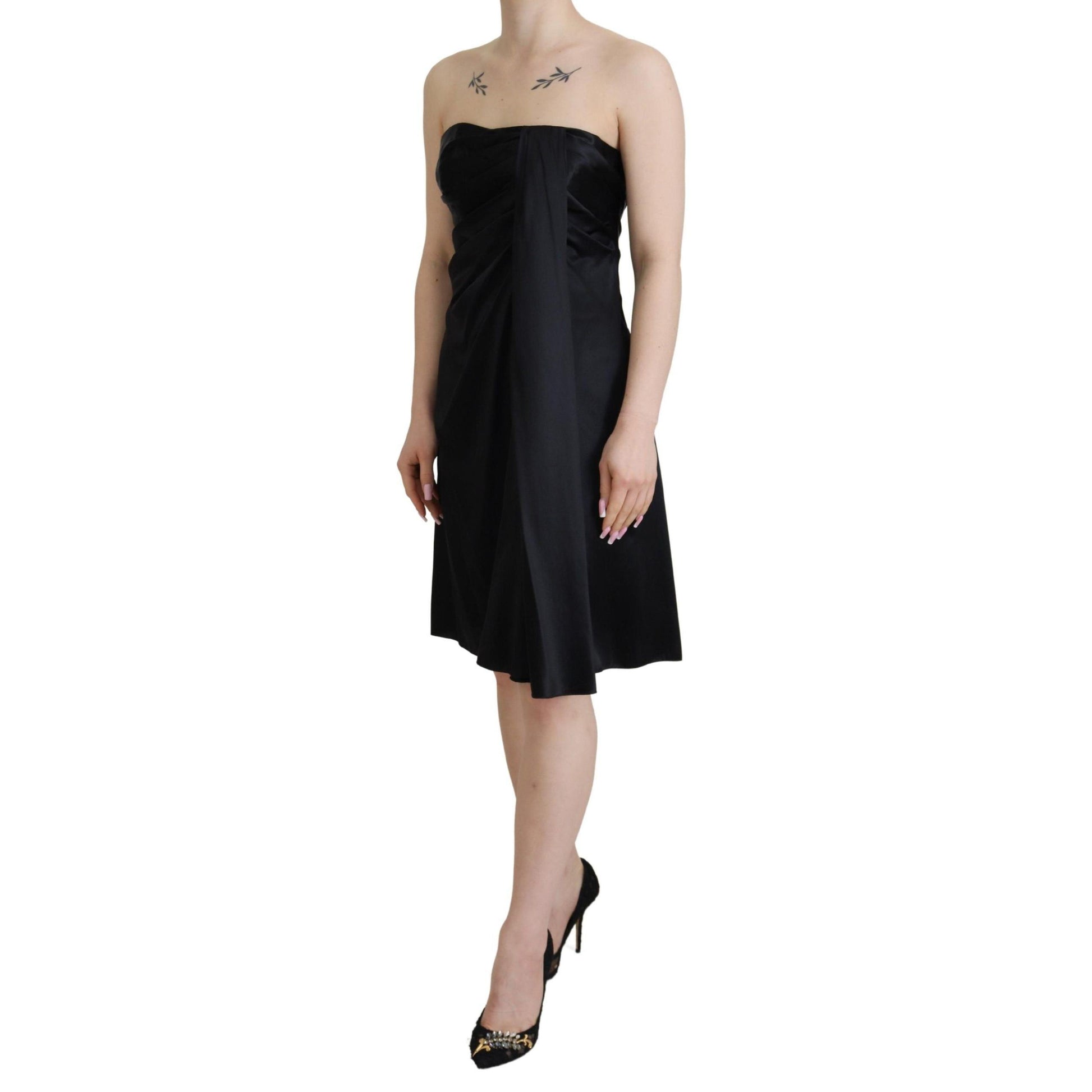 Dolce & Gabbana Black Silk Shift Short Mini Party Dress