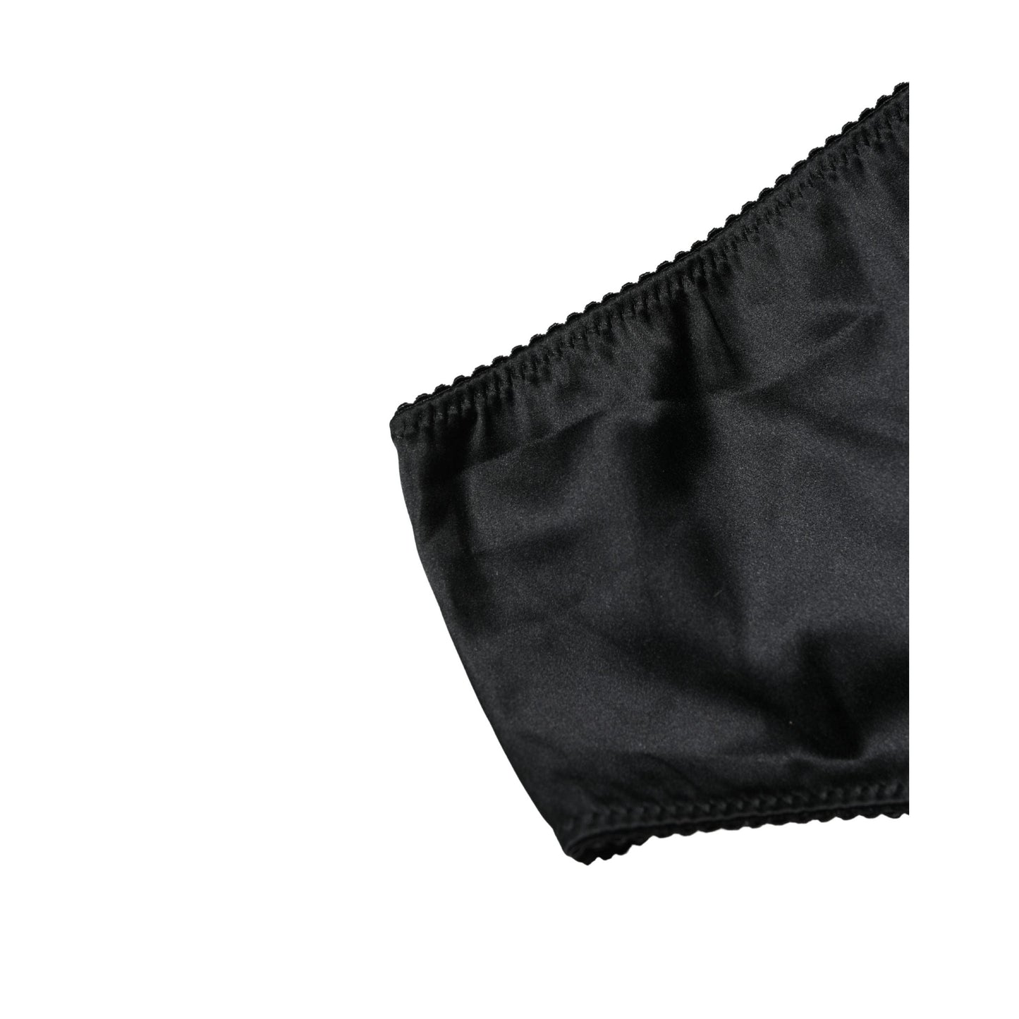 Dolce & Gabbana Black Silk Stretch Mid Waist Brief Panty Underwear