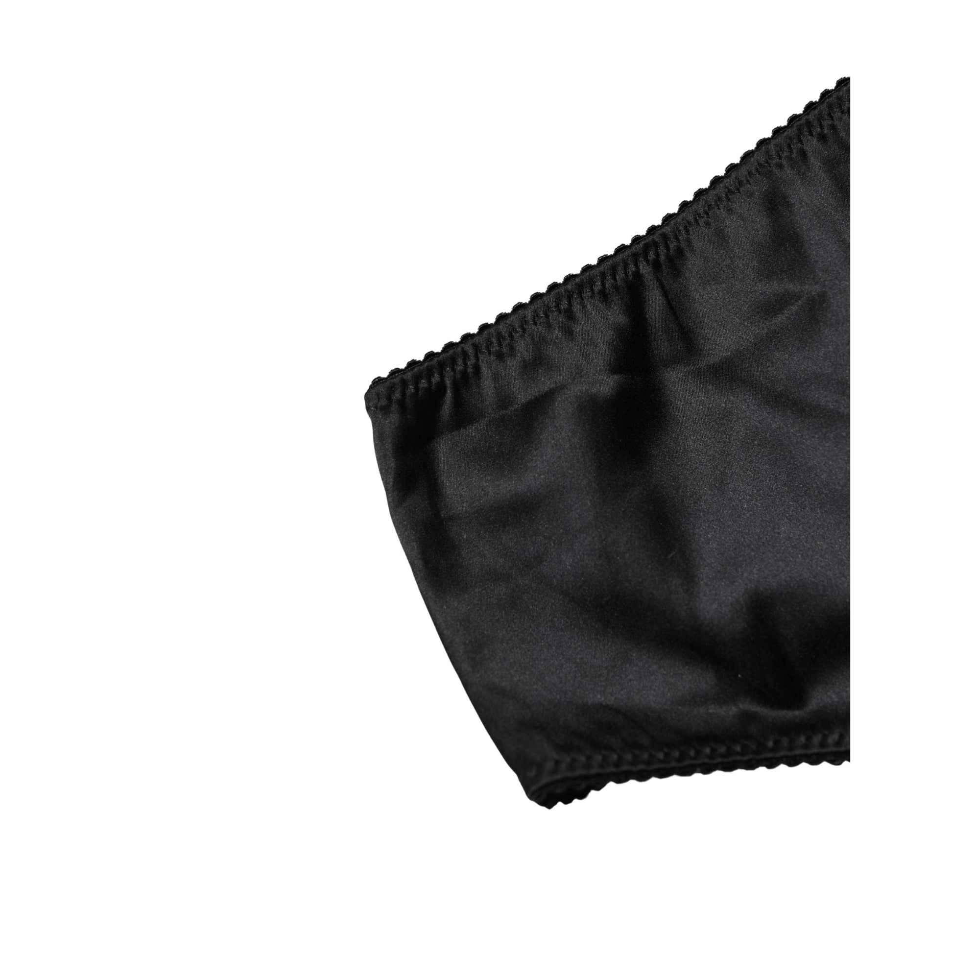 Dolce & Gabbana Black Silk Stretch Mid Waist Brief Panty Underwear