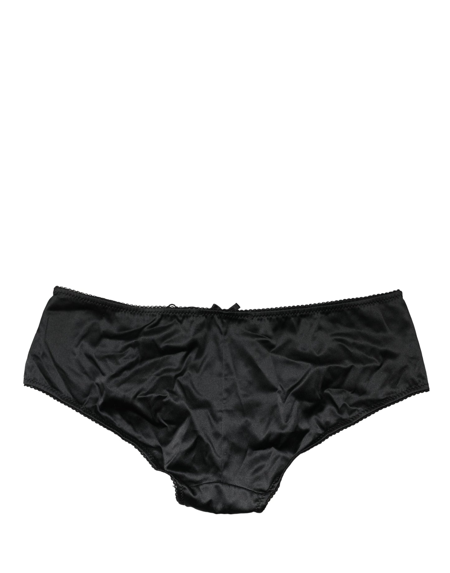 Dolce & Gabbana Black Silk Stretch Mid Waist Brief Panty Underwear