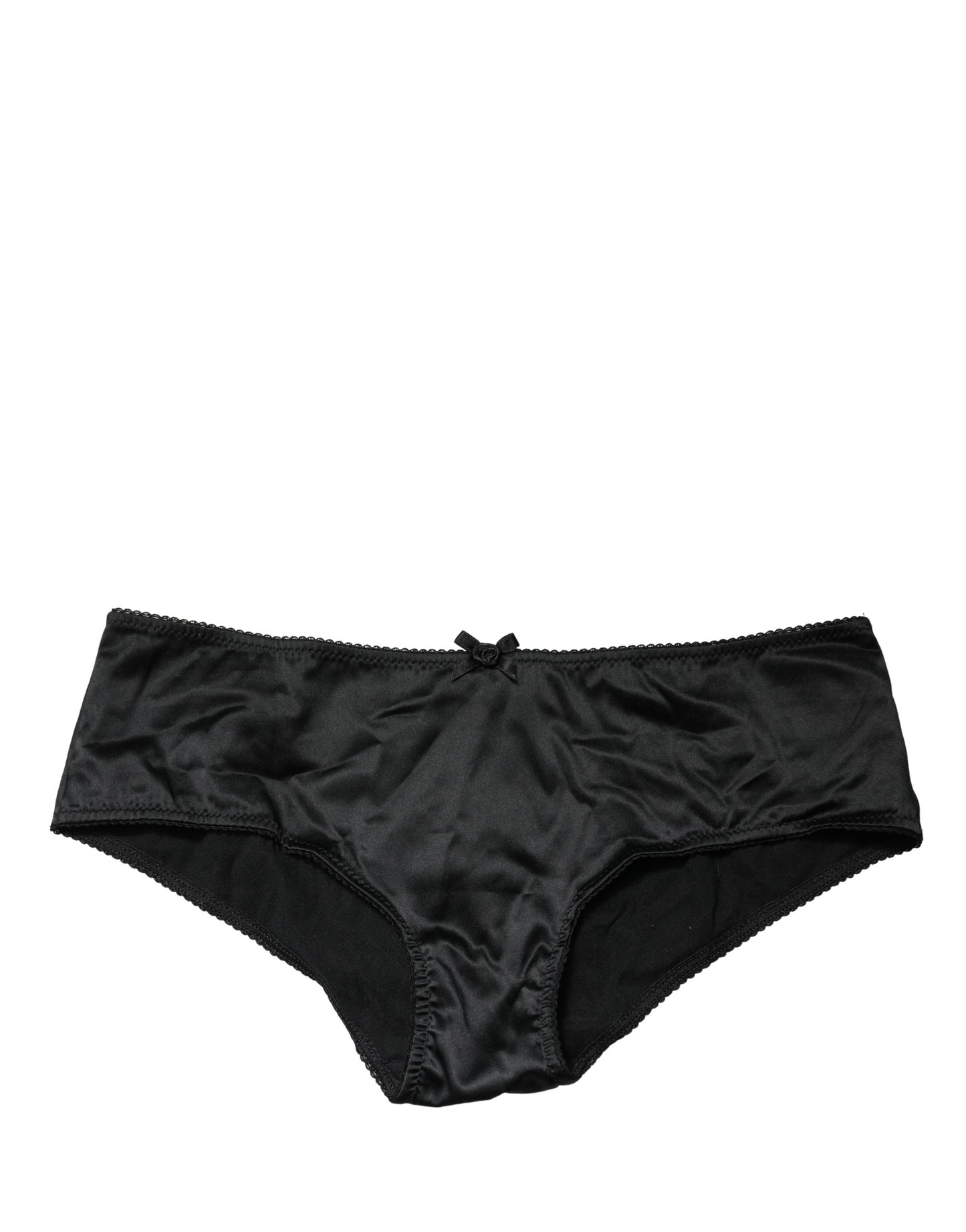 Dolce & Gabbana Black Silk Stretch Mid Waist Brief Panty Underwear