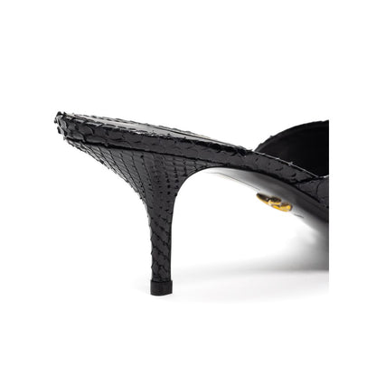 Dolce & Gabbana Black Snake Skin Platform Sandals