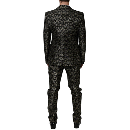 Dolce & Gabbana Black Stars Jacquard SICILIA 2 Piece Suit