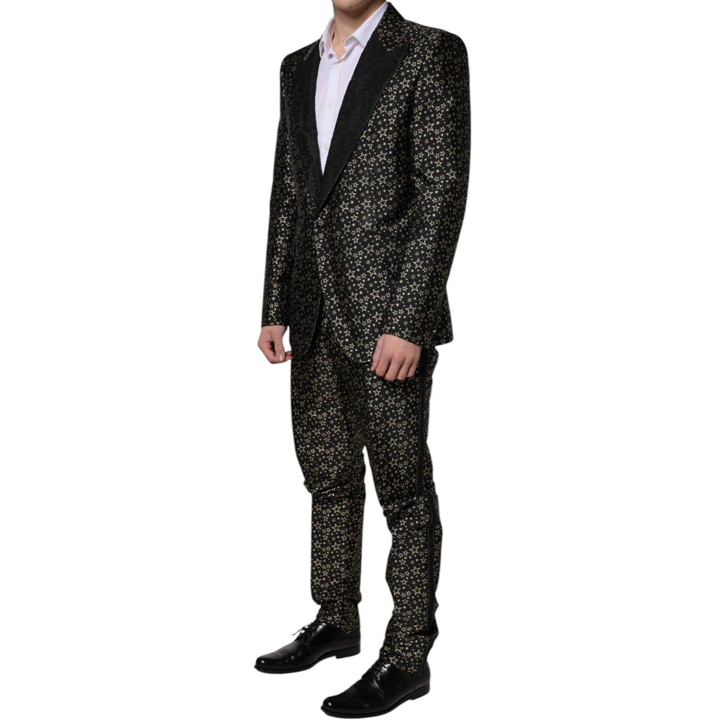 Dolce & Gabbana Black Stars Jacquard SICILIA 2 Piece Suit