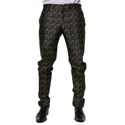 Dolce & Gabbana Black Stars Jacquard SICILIA 2 Piece Suit