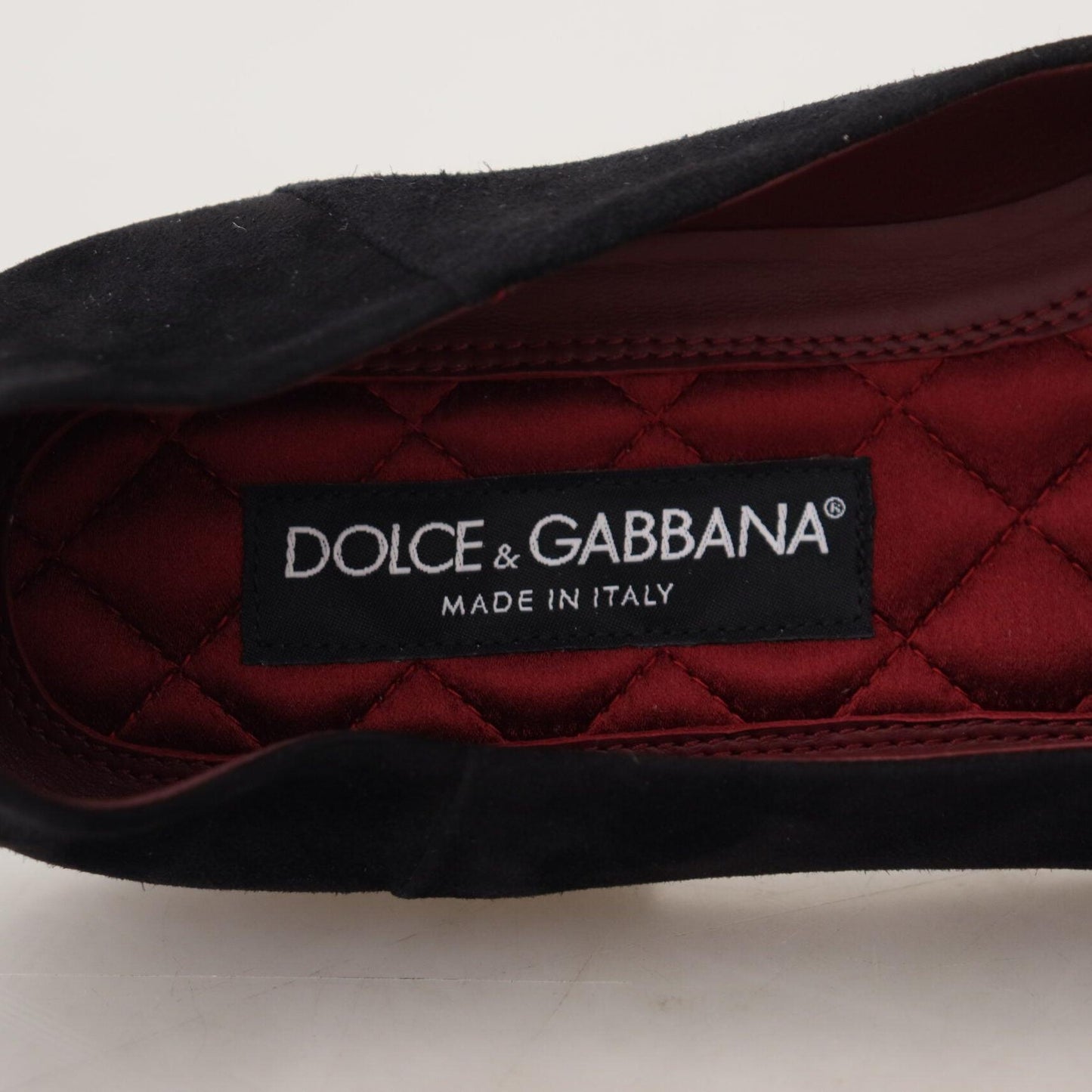 Dolce & Gabbana Black Suede Gold Cross Slip On Loafers Shoes