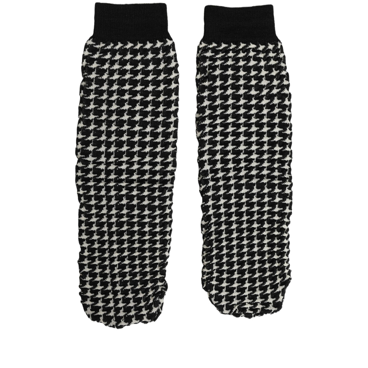 Dolce & Gabbana Black White Houndstooth Ankle Length Socks
