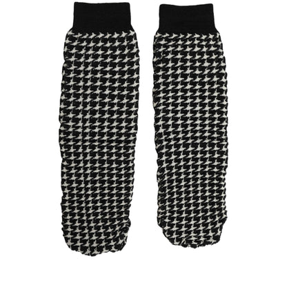 Dolce & Gabbana Black White Houndstooth Ankle Length Socks