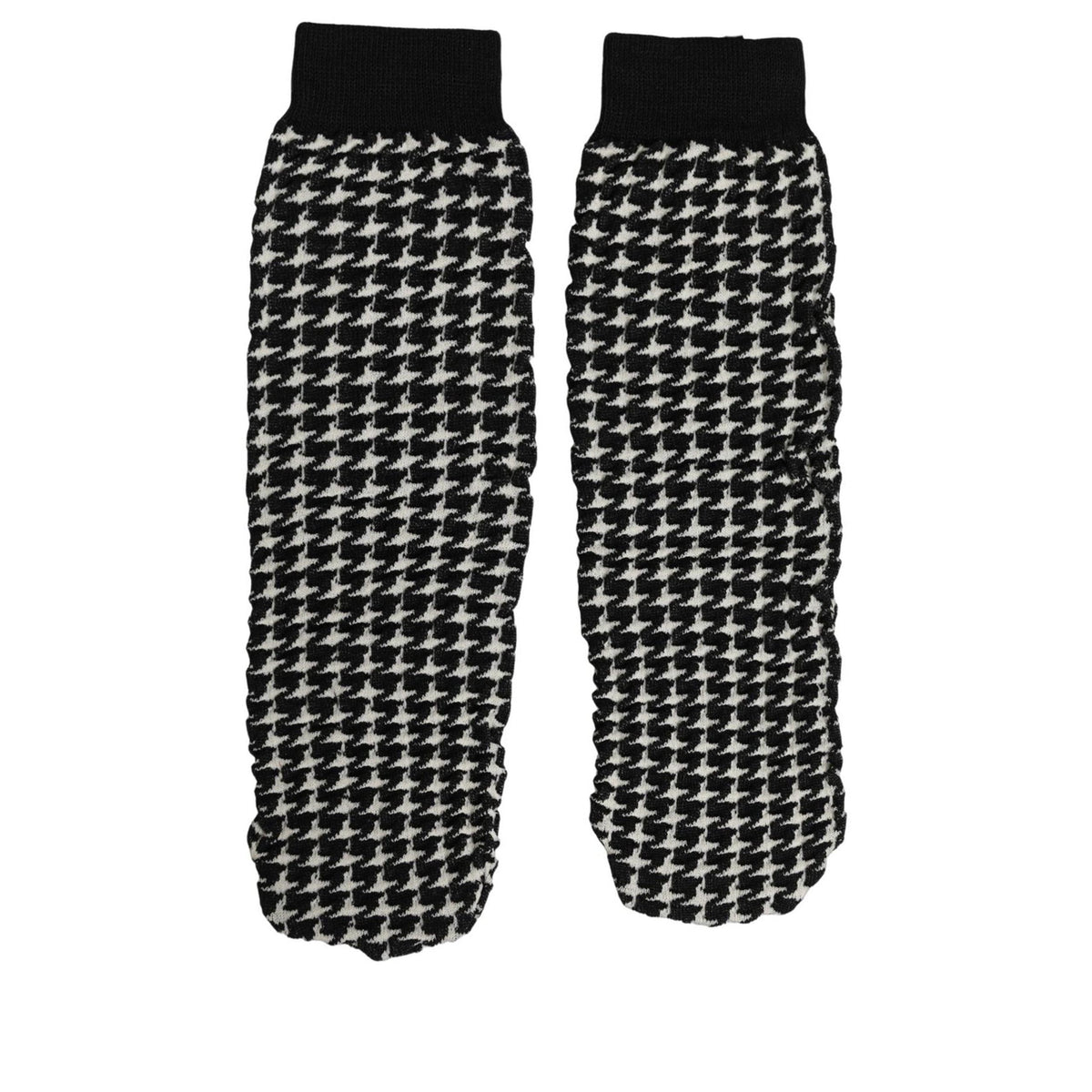 Dolce & Gabbana Black White Houndstooth Ankle Length Socks
