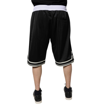 Dolce & Gabbana Black White Men Bermuda Sweatshorts Shorts
