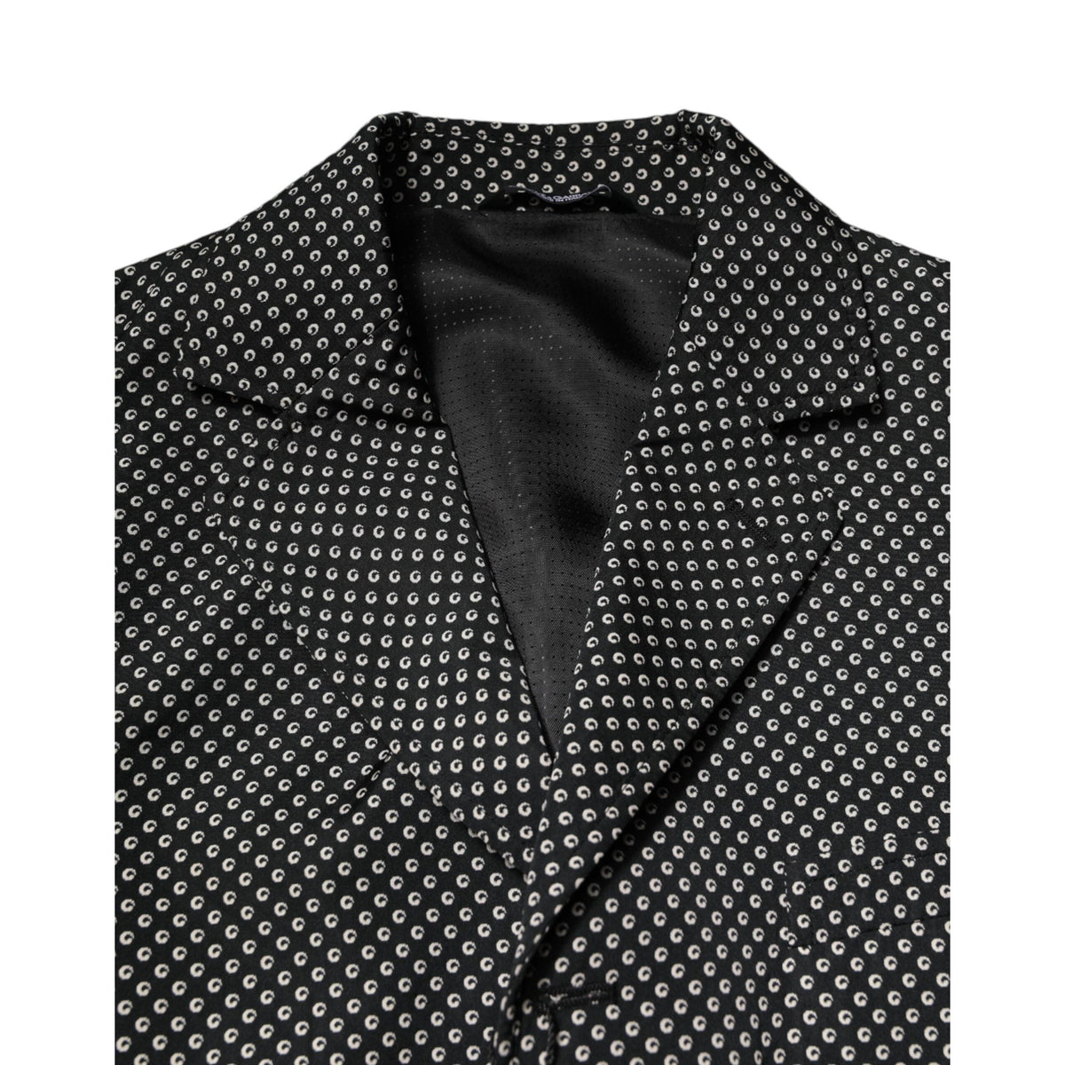 Dolce & Gabbana Black White Patterned Men Suit Coat Blazer
