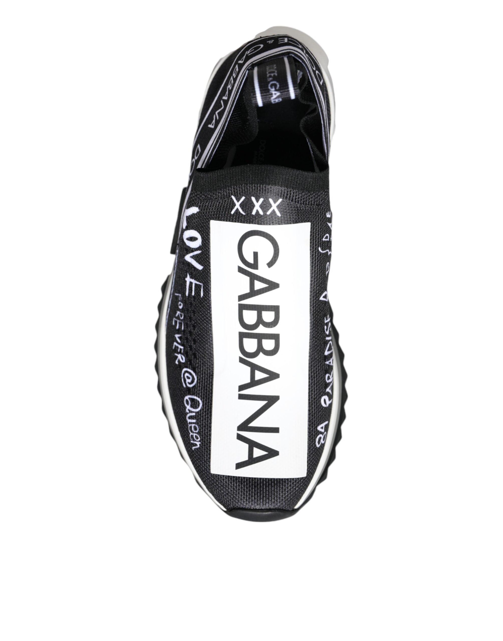 Dolce & Gabbana Black White Sorrento Low Top Sneakers Shoes-Modeoutlet