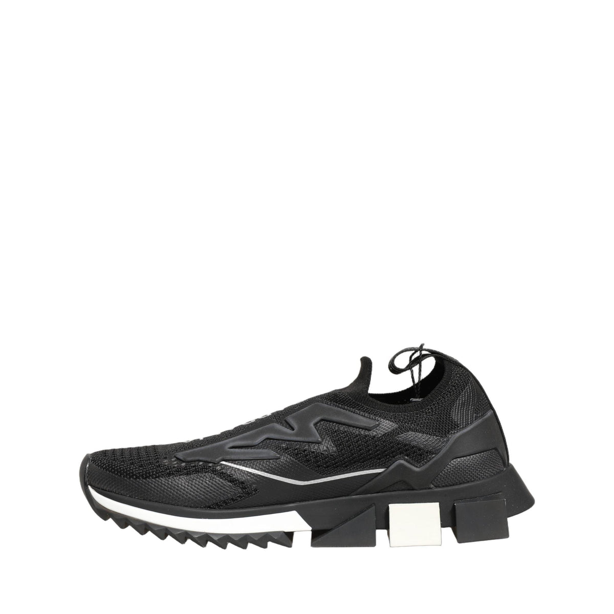 Dolce & Gabbana Black White Sorrento Slip-On Logo Sneakers Shoes