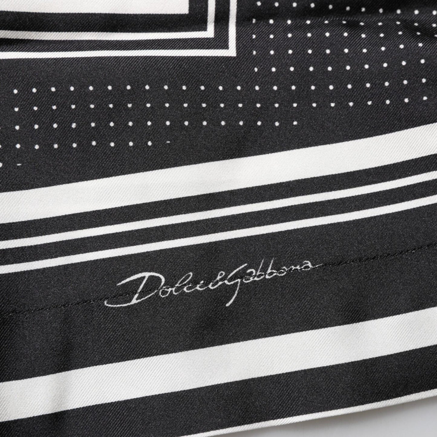 Dolce & Gabbana Black White StripeDot Print Casual Polo Shirt