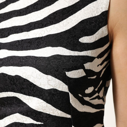 Dolce & Gabbana Black White Zebra Sleeveless A-line Dress