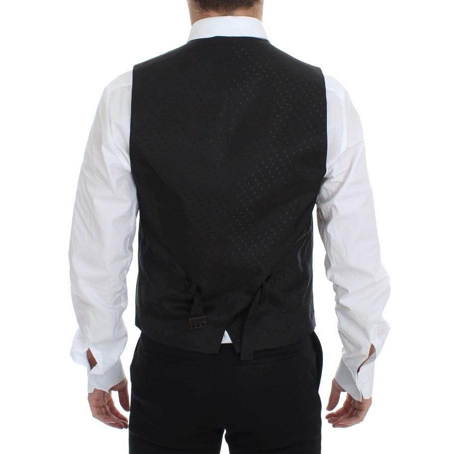 Dolce & Gabbana Black Wool Silk Stretch Dress Vest Blazer