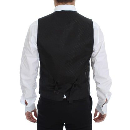 Dolce & Gabbana Black Wool Silk Stretch Dress Vest Blazer