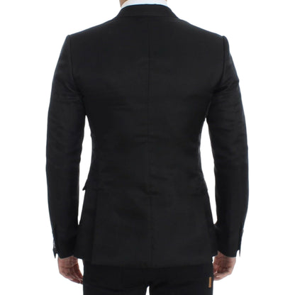 Dolce & Gabbana Black silk slim fit blazer