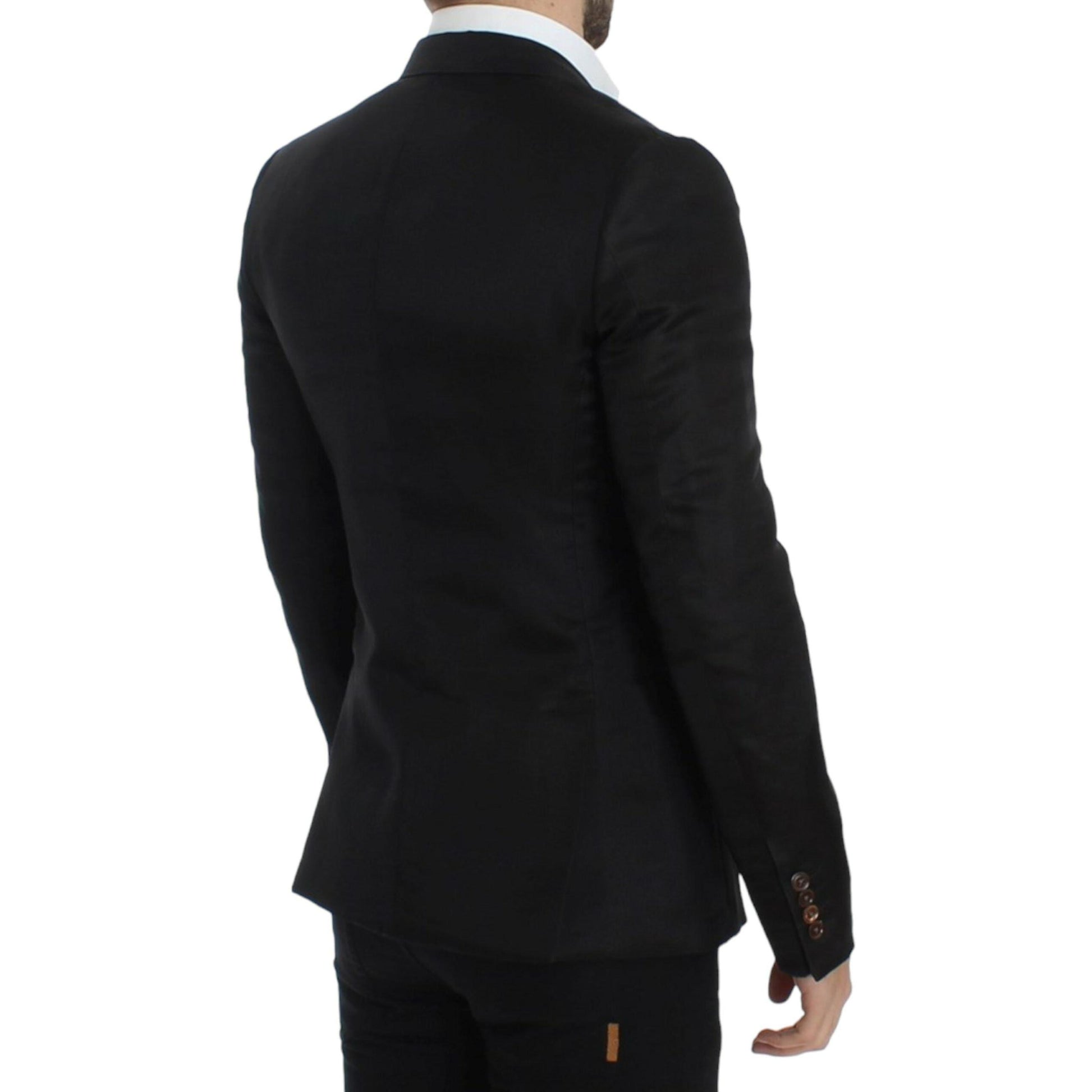 Dolce & Gabbana Black silk slim fit blazer