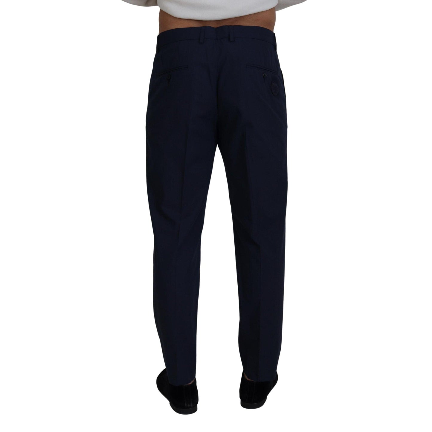 Dolce & Gabbana Blue Cotton Slim Trousers Chinos Pants