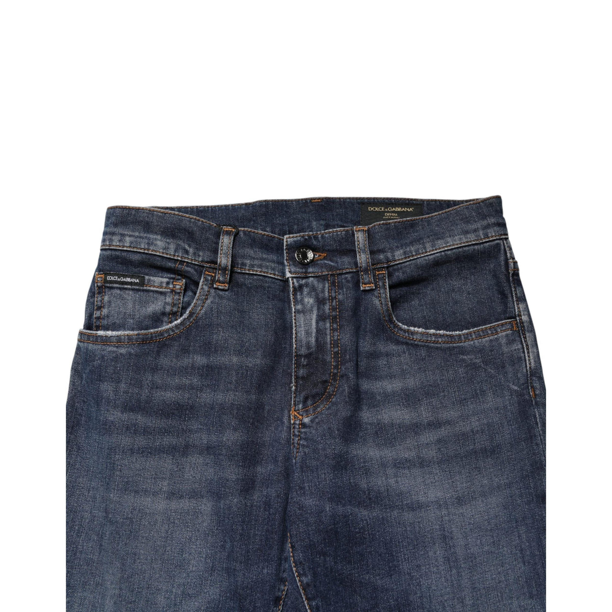 Dolce & Gabbana Blue Cotton Stretch Skinny Men Denim Jeans