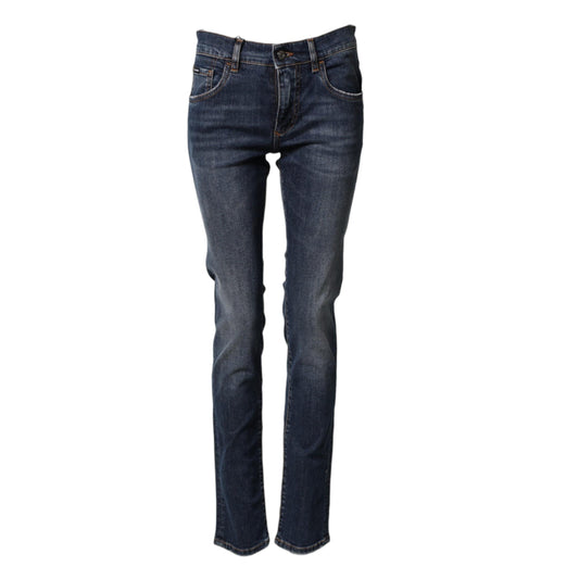 Dolce & Gabbana Blue Cotton Stretch Skinny Men Denim Jeans