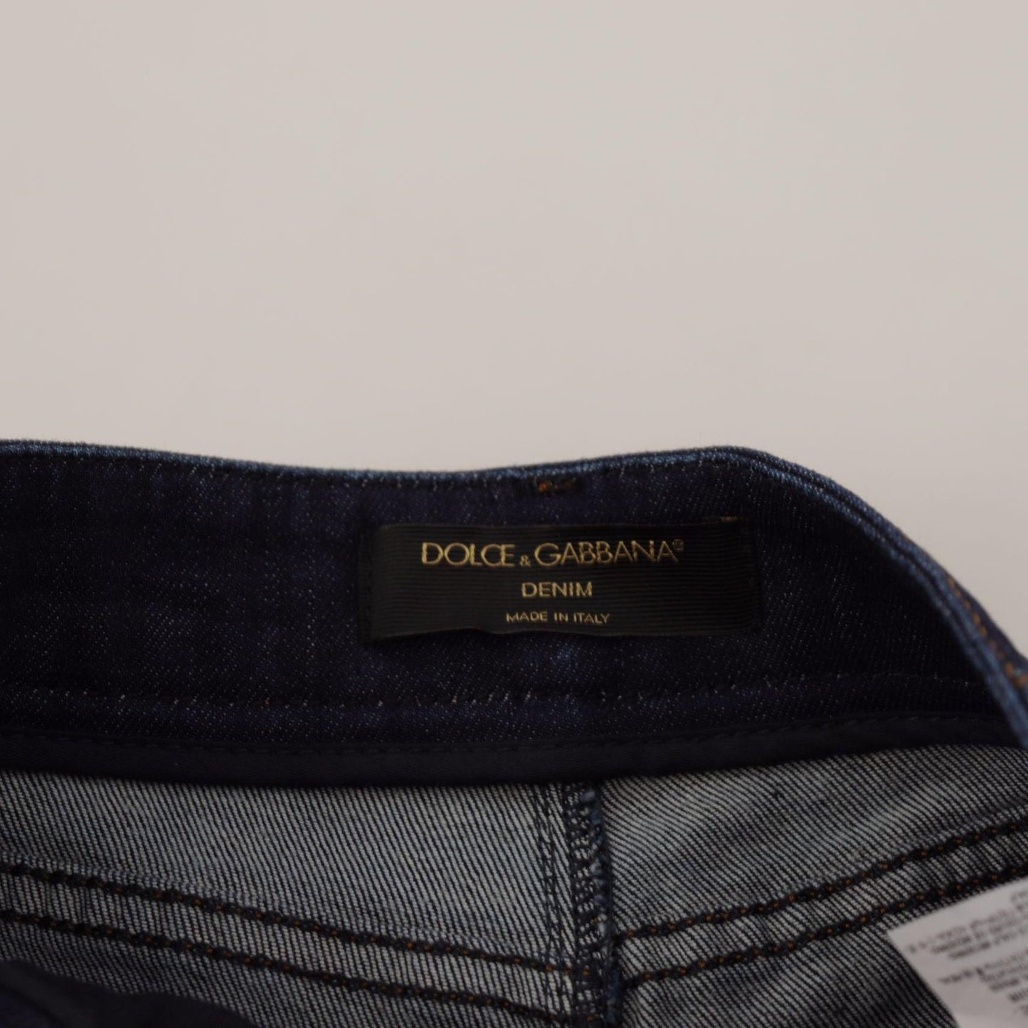 Dolce & Gabbana Blue Denim Stretch Crystal Hot Pants Shorts