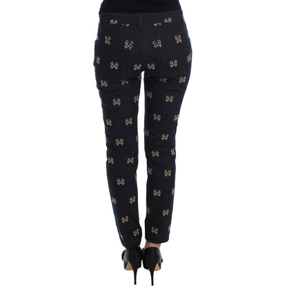 Dolce & Gabbana Blue Key Embroidered Slim Fit KATE Jeans