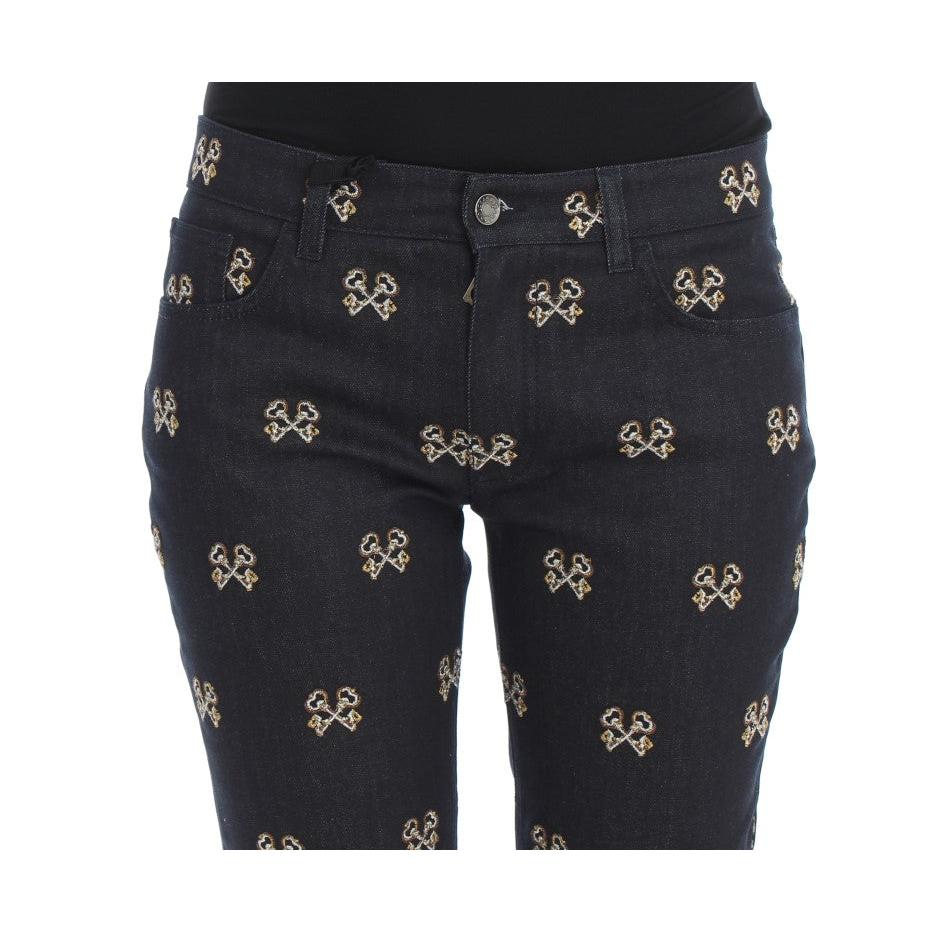 Dolce & Gabbana Blue Key Embroidered Slim Fit KATE Jeans