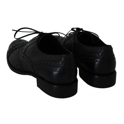Dolce & Gabbana Blue Leather Wingtip Oxford Dress Shoes