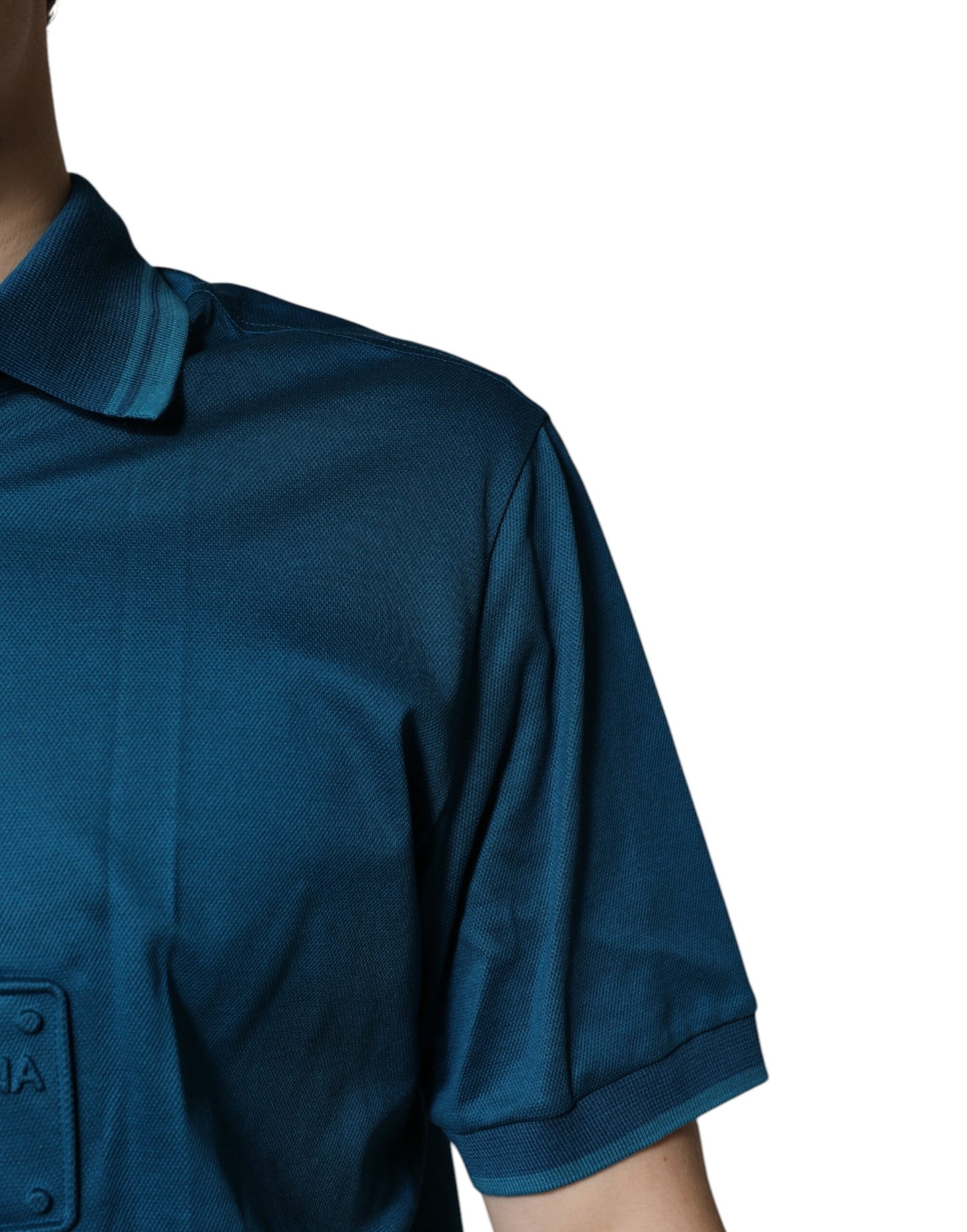 Dolce & Gabbana Blue Logo Cotton Men Polo Shirt T-shirt