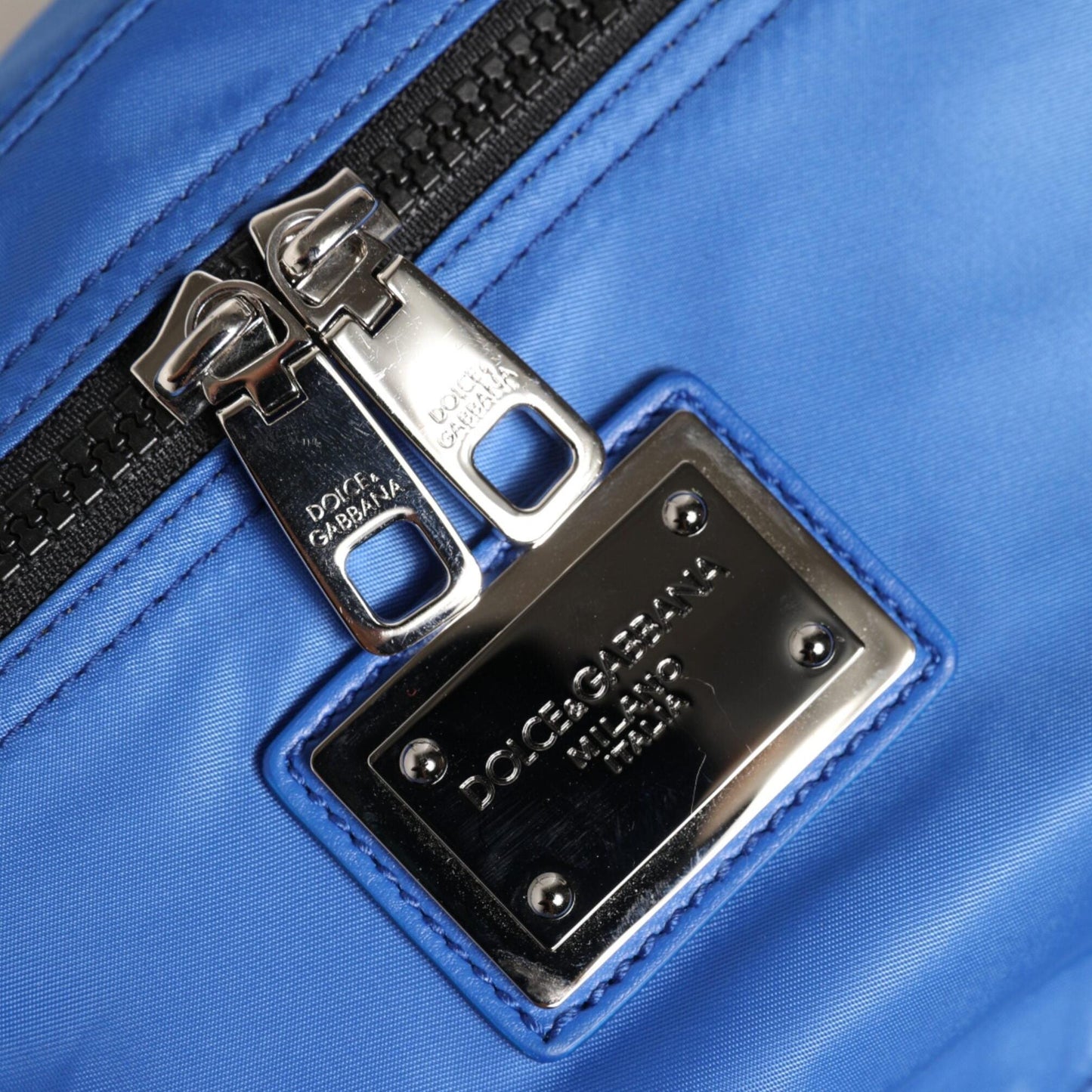 Dolce & Gabbana Blue Logo Plaque Nylon Waist Fanny Pack Men's Borse Bag