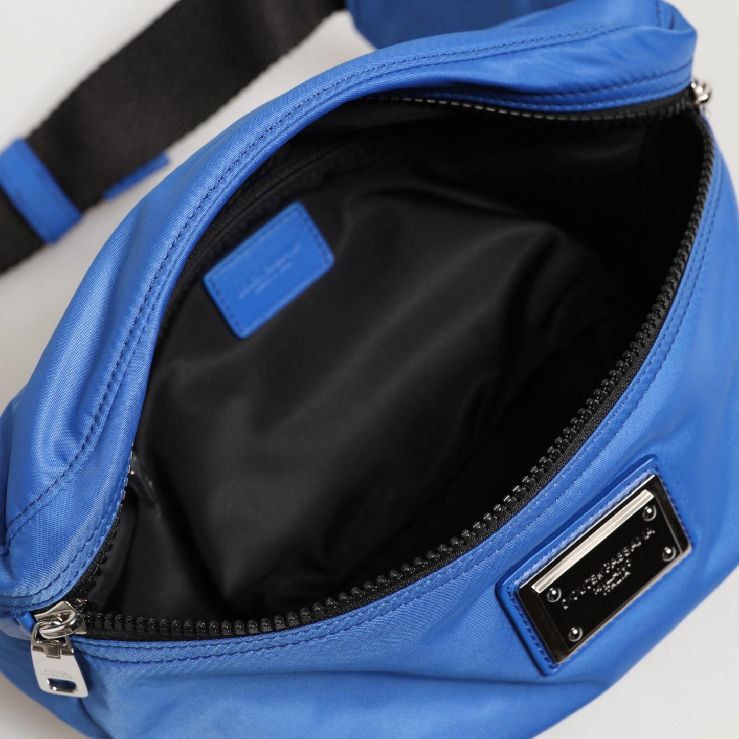 Dolce & Gabbana Blue Logo Plaque Nylon Waist Fanny Pack Men's Borse Bag