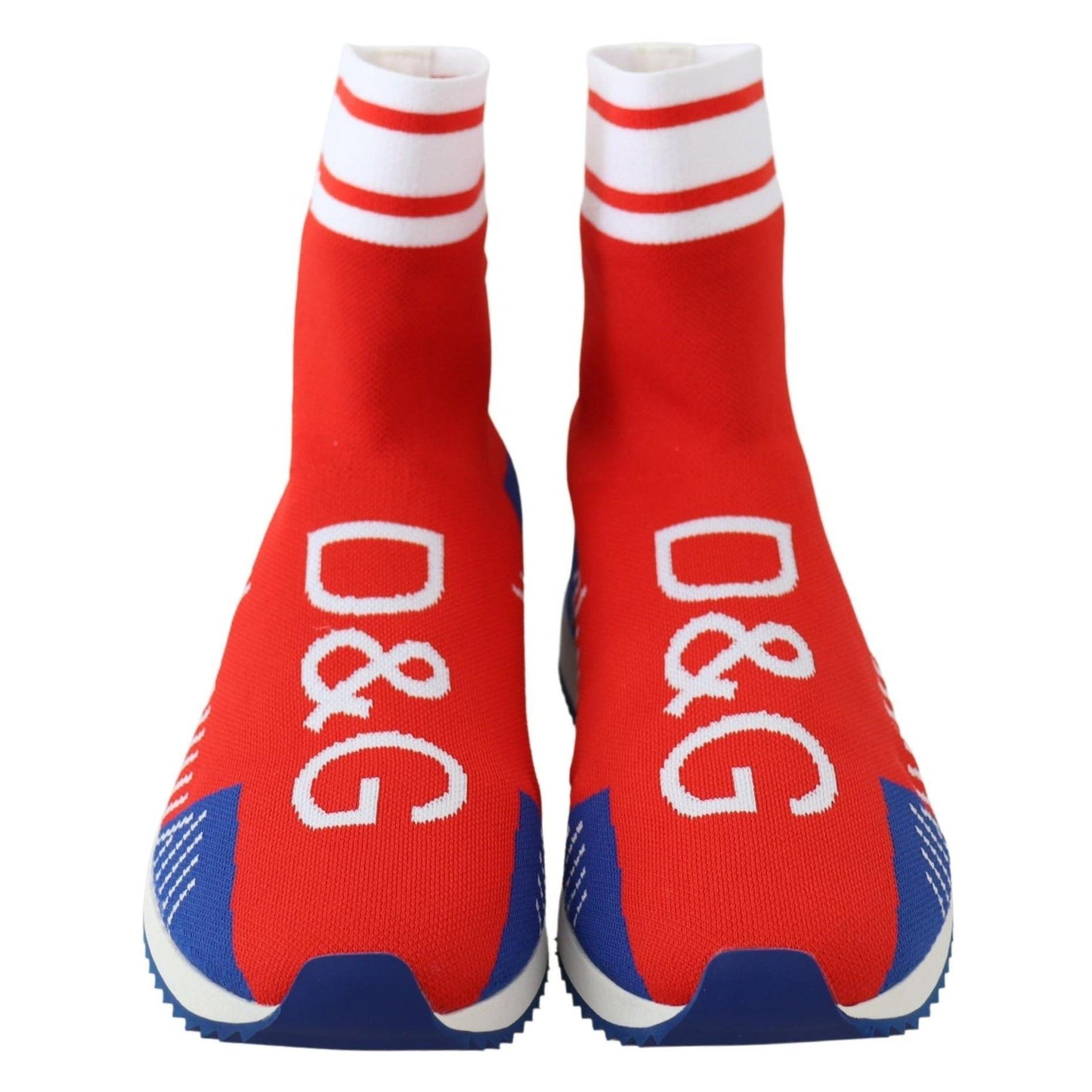 Dolce & Gabbana Blue Red Sorrento Logo Sneakers Socks Shoes