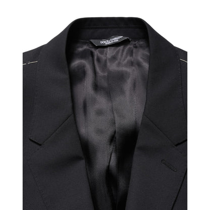 Dolce & Gabbana Blue Single Breasted 2 Button Suit Jacket