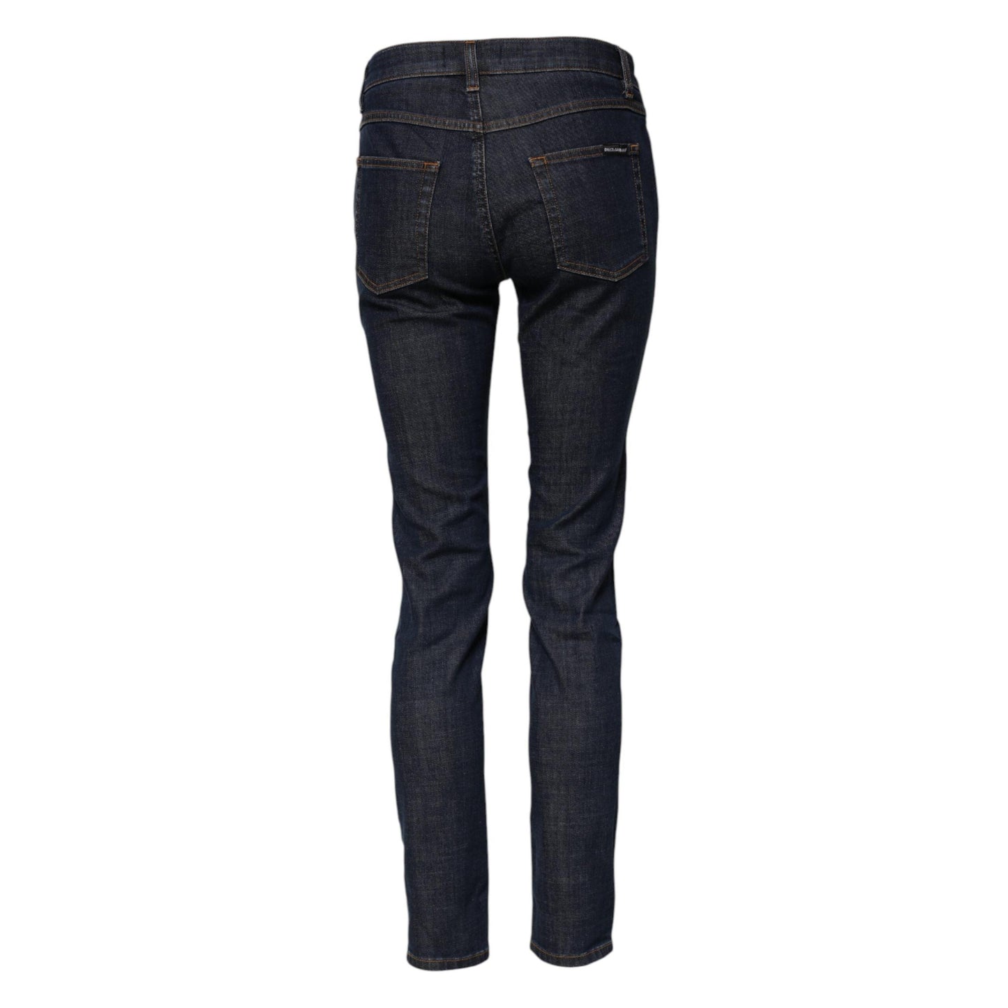 Dolce & Gabbana Blue Skinny Cotton Mid Waisted Denim Jeans