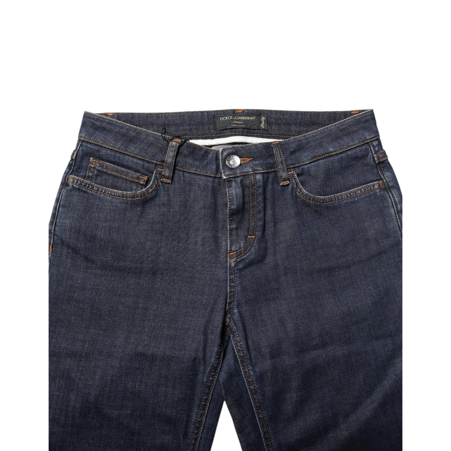 Dolce & Gabbana Blue Skinny Cotton Mid Waisted Denim Jeans