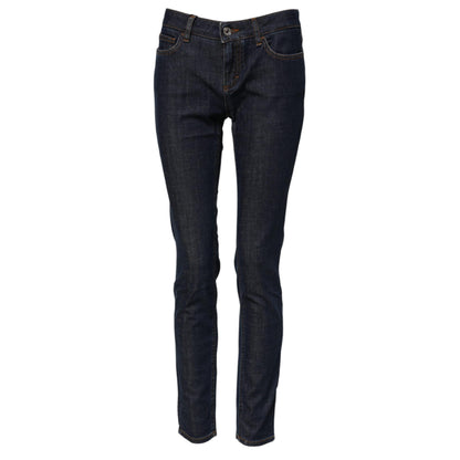 Dolce & Gabbana Blue Skinny Cotton Mid Waisted Denim Jeans