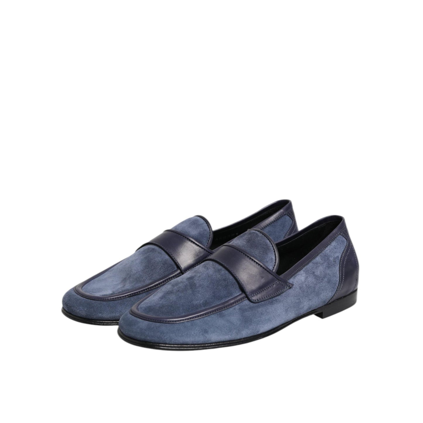 Dolce & Gabbana Blue Suede Leather Loafers Moccasin Shoes