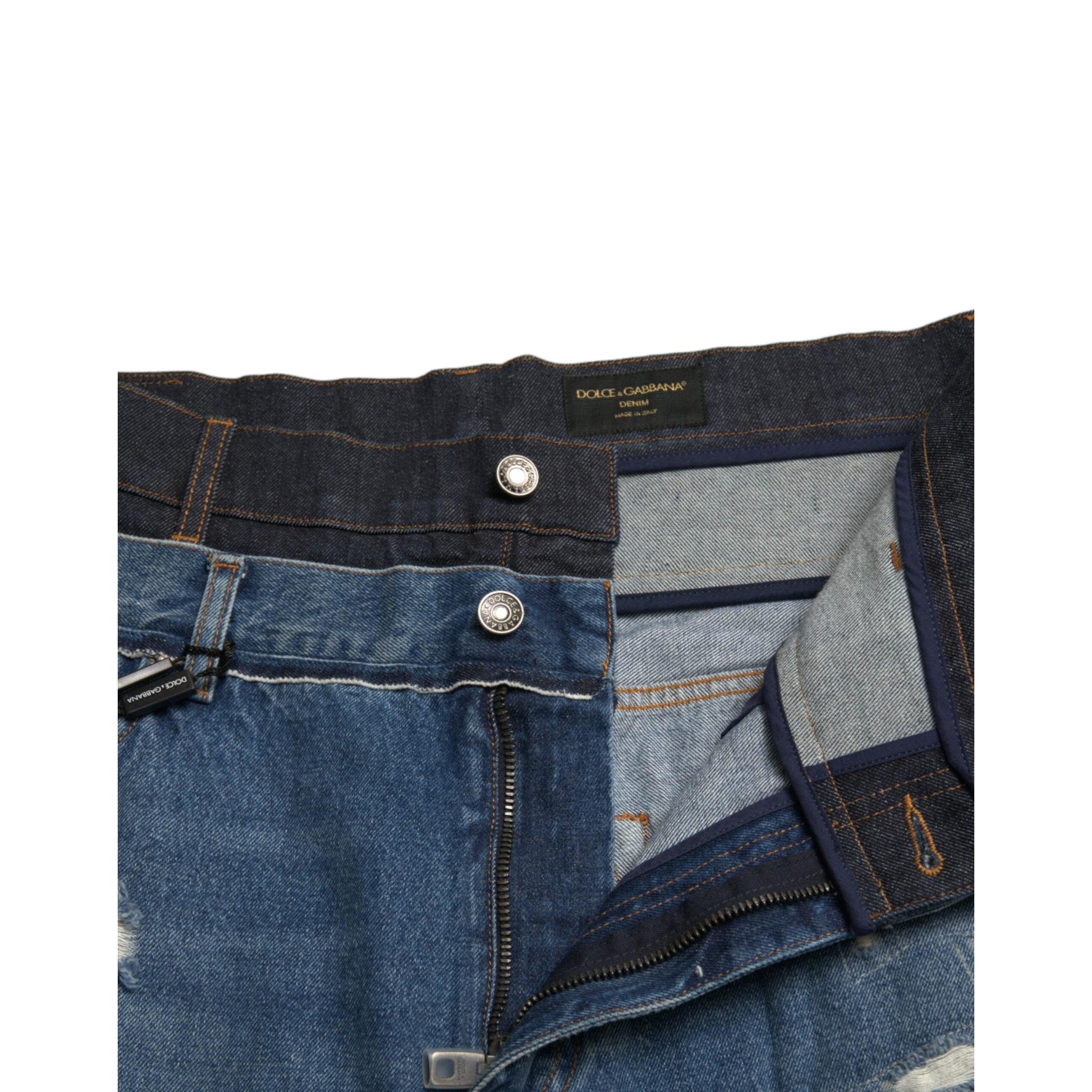Dolce & Gabbana Blue Tattered Cotton Men Denim Jeans