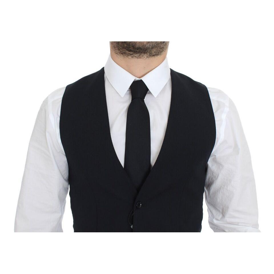 Dolce & Gabbana Blue Wool Formal Dress Vest Gilet