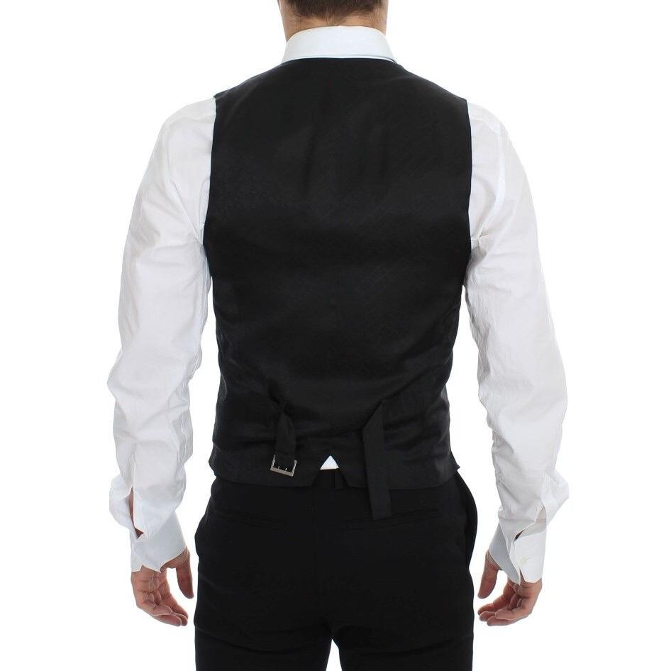 Dolce & Gabbana Blue Wool Formal Dress Vest Gilet