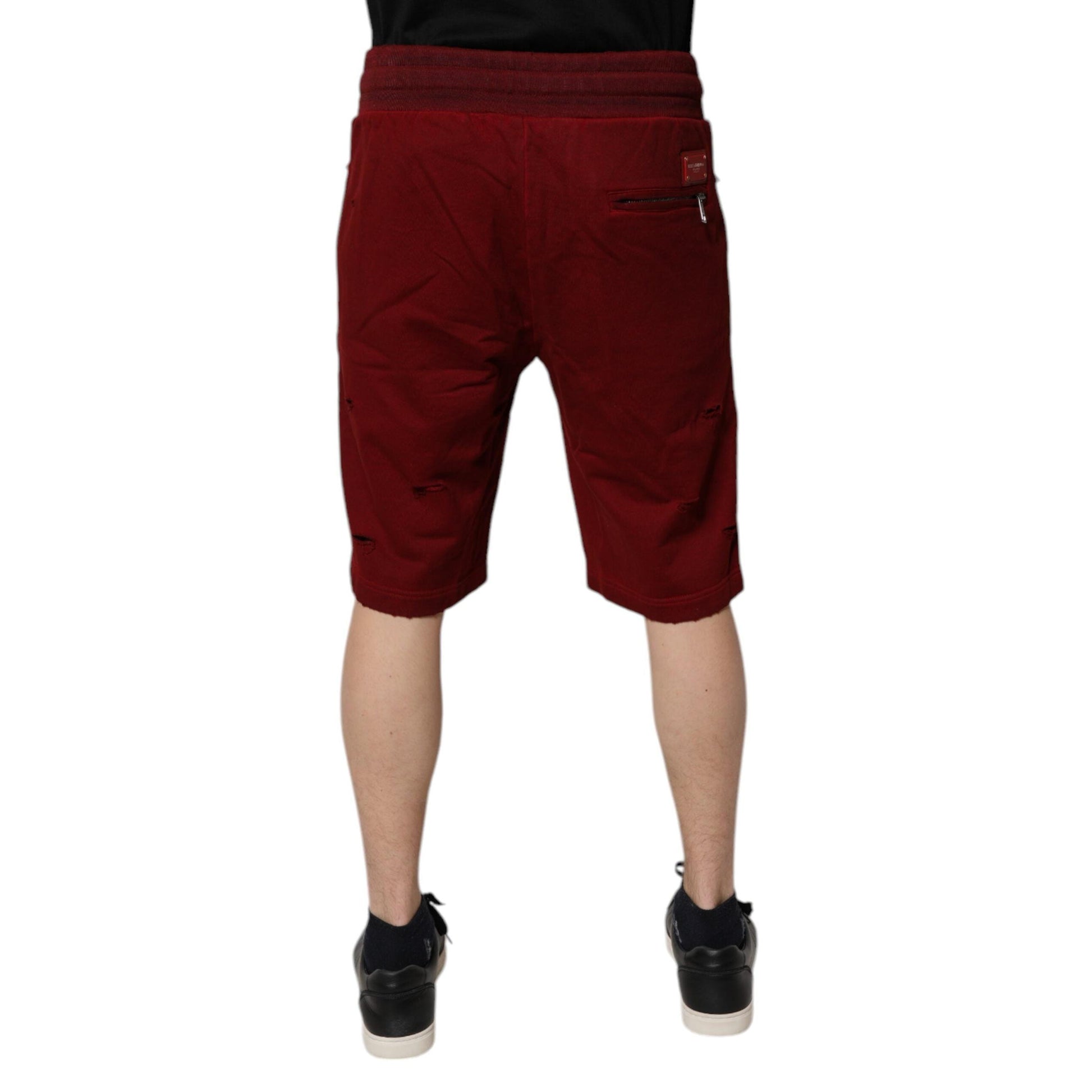 Dolce & Gabbana Bordeaux Cotton Bermuda Men Sweatshorts Shorts