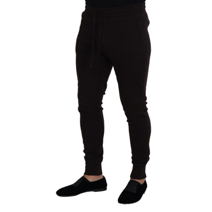 Dolce & Gabbana Brown Cashmere Trousers Bottoms Drawstring Pants