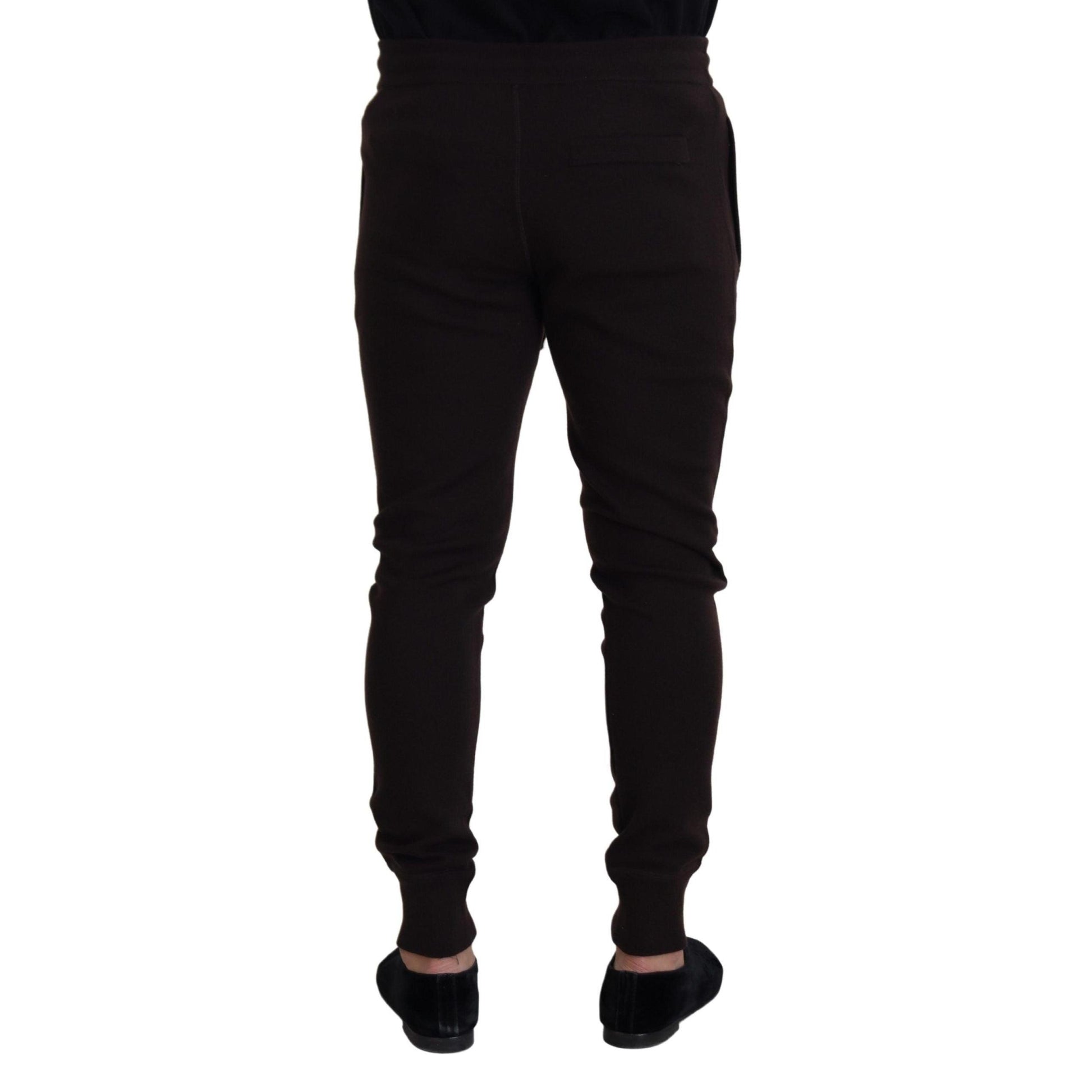 Dolce & Gabbana Brown Cashmere Trousers Bottoms Drawstring Pants