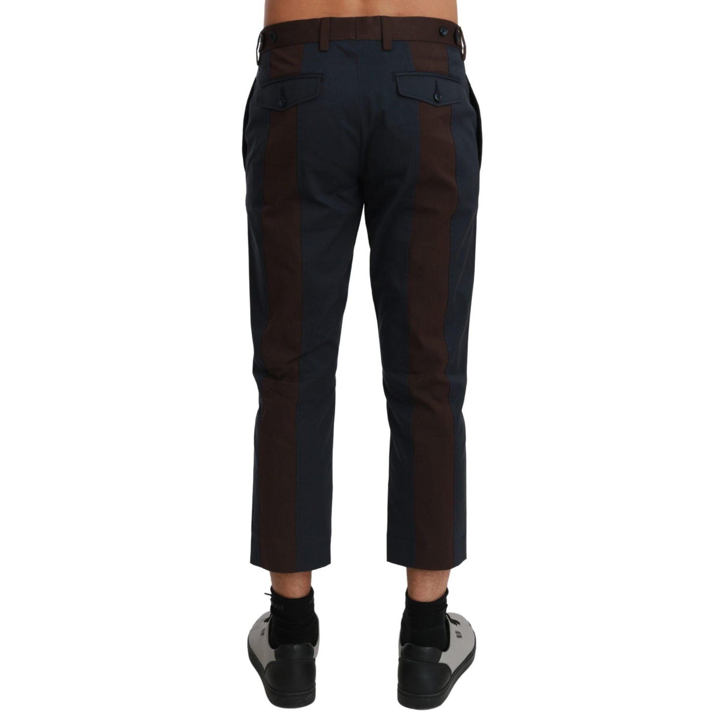 Dolce & Gabbana Brown Stripes Cropped Trousers Pants