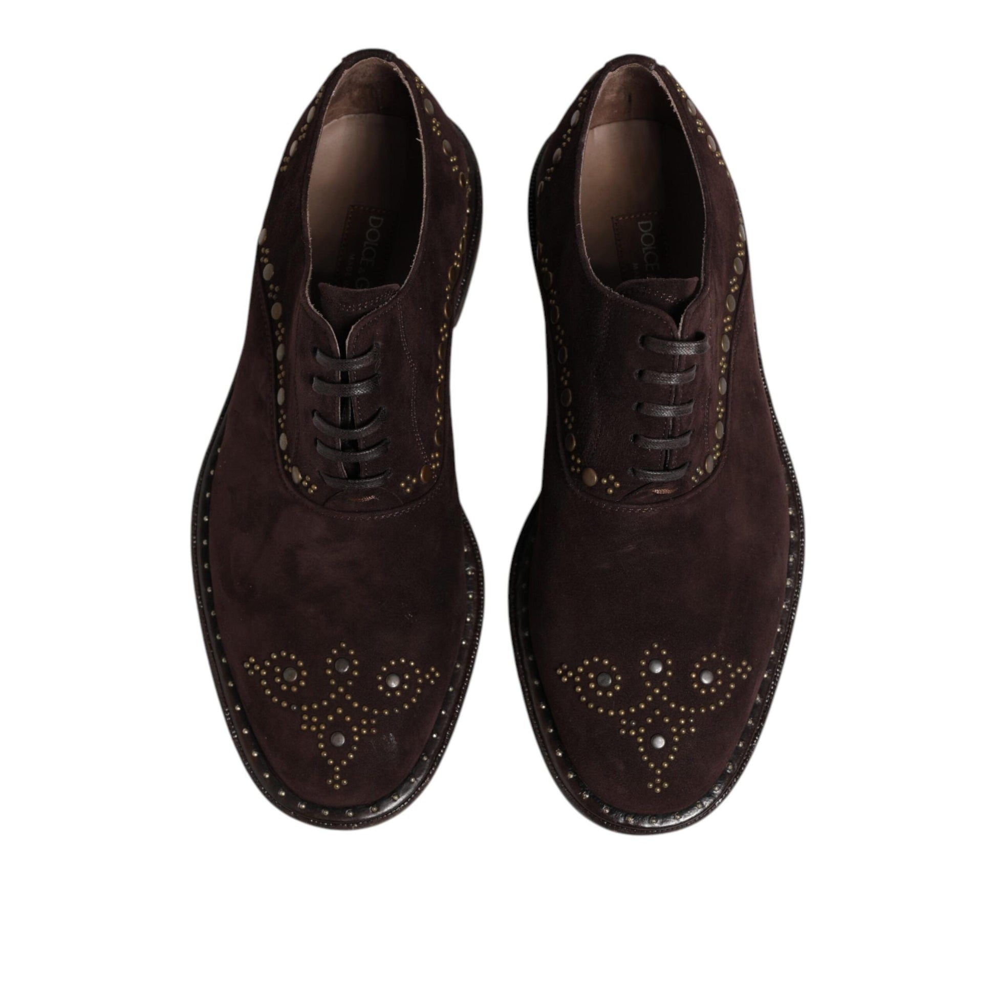 Dolce & Gabbana Brown Velvet Lace Up Oxford Dress Shoes